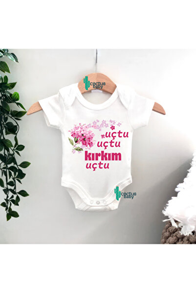 CACTUS COLLECTION Baby Girl Kirk Comes Out Kirk Flys Baby Body Zıbın 100% Cotton