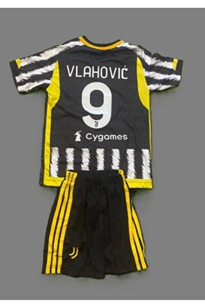 BREATHLESS Dusan Vlahovic 2023-24 Sezonu Juventus İç Saha Çocuk Forması 4'lü Set