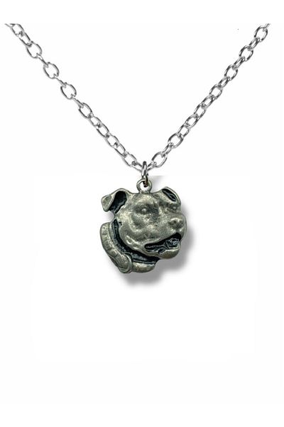 Herşey Nota Unisex Necklace with Pitbull Dog Figure – 60 cm Zinc Alloy Plated Symbol of Strength and Loyalty Metal Jewelry