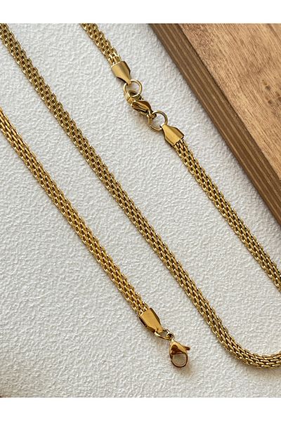 Rupen Kraft 316 L Surgical Steel Gold Model Stainless Tarnish Steel Necklace