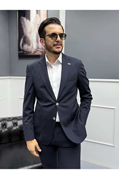 Avni Ceylan سترة مانعة للتجاعيد بتصميم مميز بزر واحد