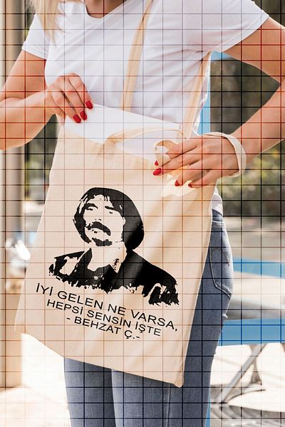 ÇELİKLER HEDİYE Whatever Comes, Whatever Comes, You Are All Here Behzat C. Printed Cloth Bag