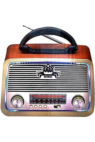 Generic DLC Bluetooth Radio Speaker (Brown/Black/Silver)