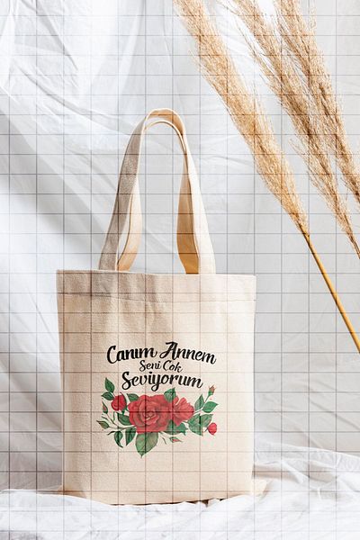 ÇELİKLER HEDİYE Dear Mom, I Love You so Much Printed Cloth Bag