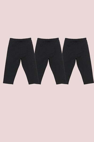 buğlem collection 3-Piece Children's Single Jersey Short Leggings Capri Lycra Combed Cotton Comfortable and Breathable 2-14 Years