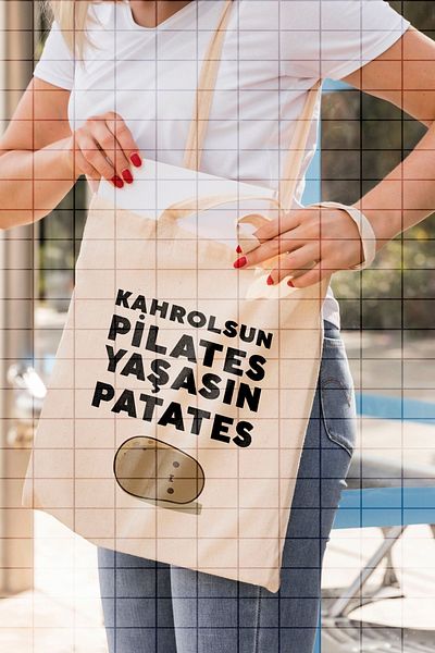 ÇELİKLER HEDİYE Kahrolsun Pilates Long Live Potato Printed Cloth Bag