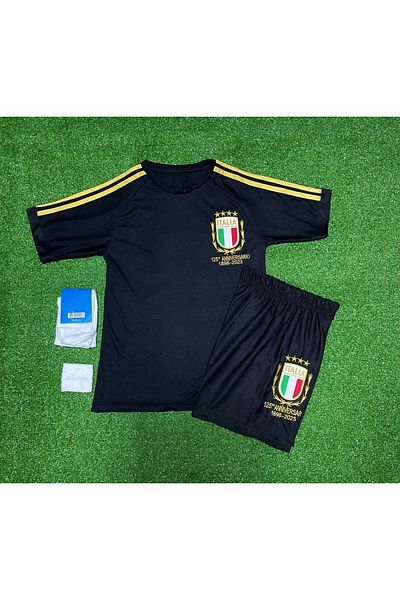 MONTENERO Italy 125Th Anniversary Nicolo Zaniolo Black Kids Jersey Set of 4 (Black)