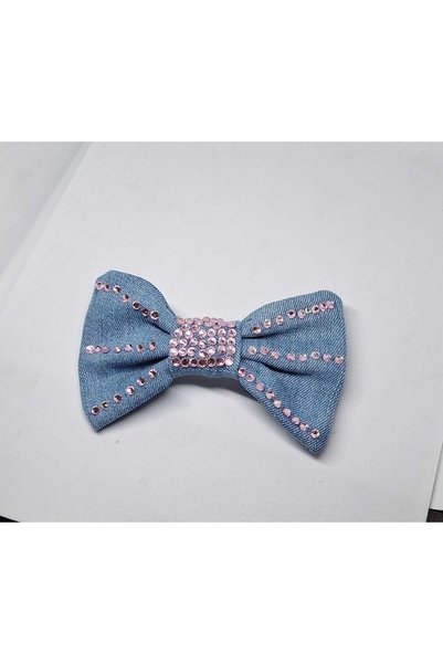 No Name Atelier Denim Fabric Stone Bow Buckle