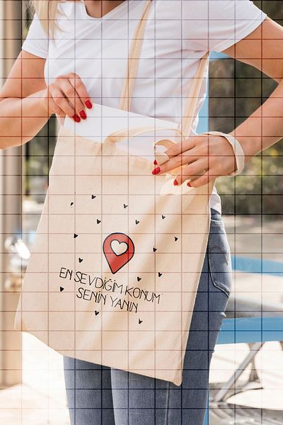 ÇELİKLER HEDİYE My Favorite Place Is Your Side Printed Cloth Bag