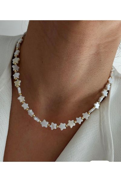 AychaAksesuar Steel White Star Necklace