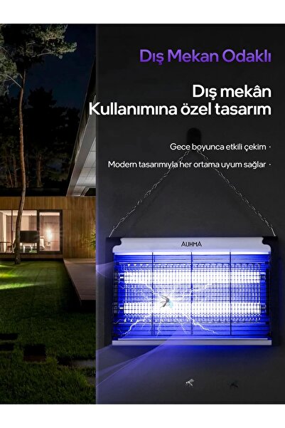 auhma AQM01 Çift Ampullü Elektrikli Sineklik Sivrisinek Kovucu Yakalama Cihazı