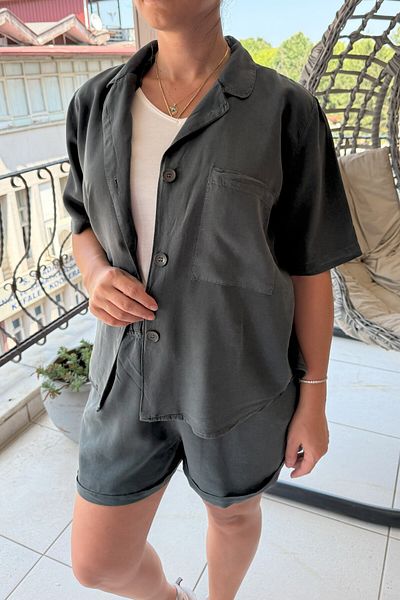 Suzi 100% Cotton Shirt Shorts Set Cr1612