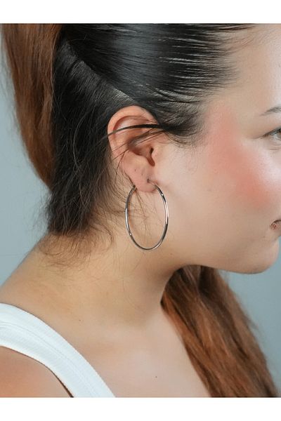 Sumen Butik Ring Silver Color Steel Earrings