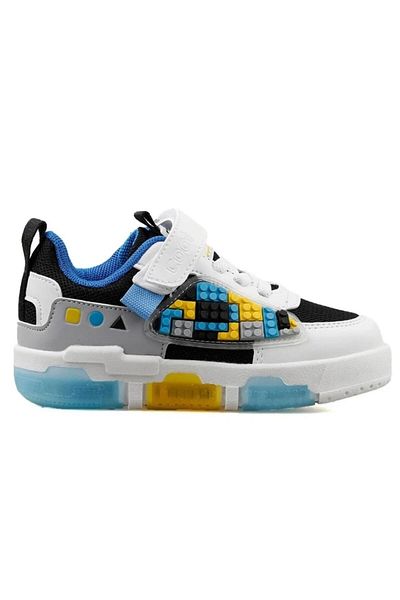 Cool Legos-Bebe 22/25 Kids Lighted Sole First Step Sneaker Sports Velcro Shoes