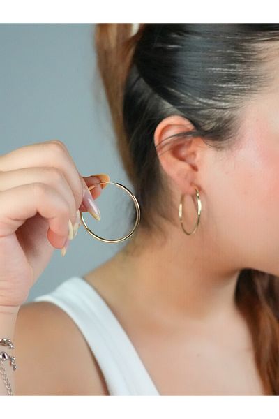 Sumen Butik Ring Gold Color Steel Earrings