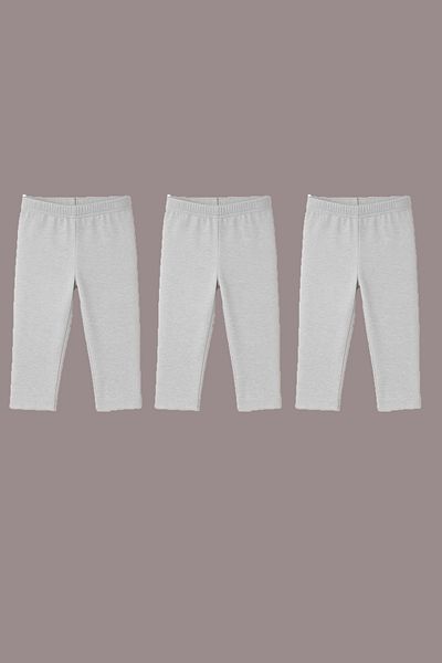 buğlem collection 3-Piece Children's Single Jersey Short Leggings Capri Lycra Combed Cotton Comfortable and Breathable 2-14 Years
