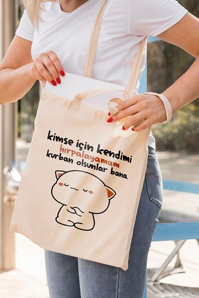 ÇELİKLER HEDİYE I Can'T Hurt Anyone Printed Cloth Bag