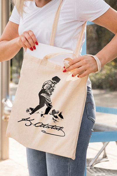 ÇELİKLER HEDİYE Kemal Atatürk Printed Cloth Bag