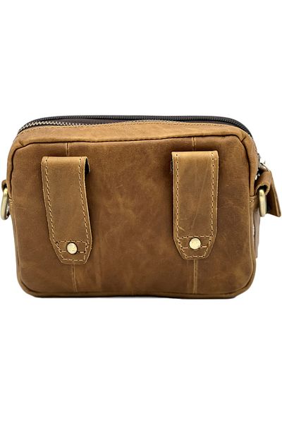 Micutz Genuine Leather Men's Bag: Belt Clip and Detachable Shoulder Strap, 18x14x6 cm