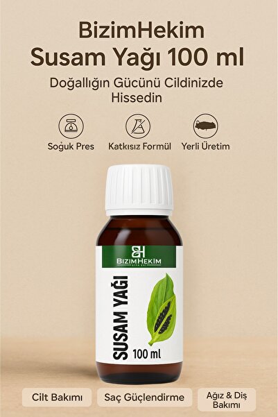 BİZİMHEKİM ŞİFA EVİ Susam Yağı 100 ml – Soğuk Pres %100 Doğal Yağ | Cilt, Saç...