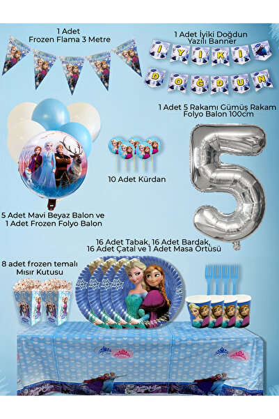 PartyPoo Frozen Elsa Temalı Doğum Günü Parti Seti 16 Kişilik | Yaş Günü Kutla...