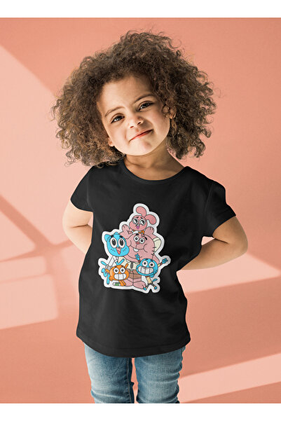 SEVBANO Tricou unisex pentru copii cu desene animate cu personaje Gumball (vâ...