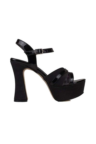 Trend Adımlar Black Women's Platform Thick Heel Evening Dress Shoes