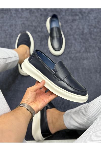 Avni Ceylan Noble Model Genuine Leather Men's Ballerina Shoes