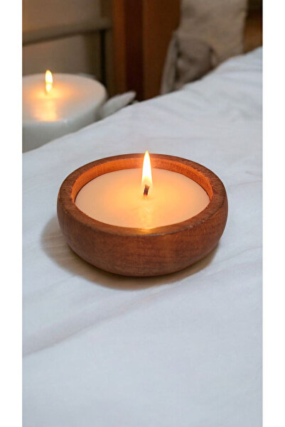 COCOS CANDLES Pudra Kokulu Mum – Ahşap Kasede El Yapımı Soya Wax | Dekoratif ...