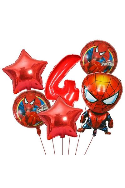 MFM Set of Foil Balloons Spiderman 4 Years 6 Pcs