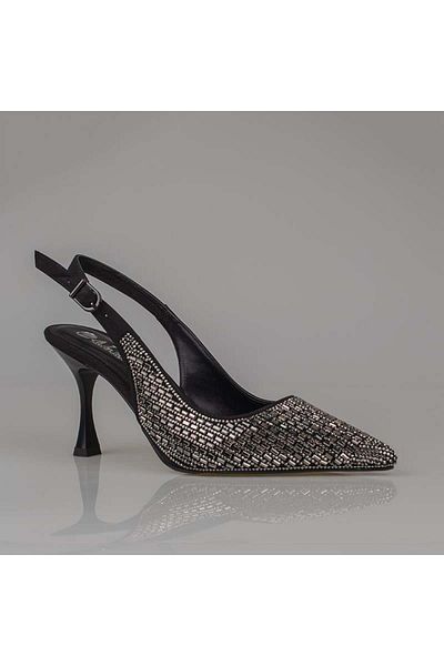 Trend Adımlar Silver Hand Stone Embroidered Women's Classic Shoes