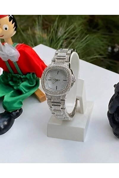 Freshman Gümüş taşlı unisex saat