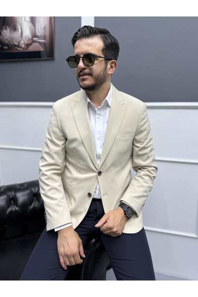Avni Ceylan Monoflex Wrinkle-Free Fabric Single Button Men's Jacket