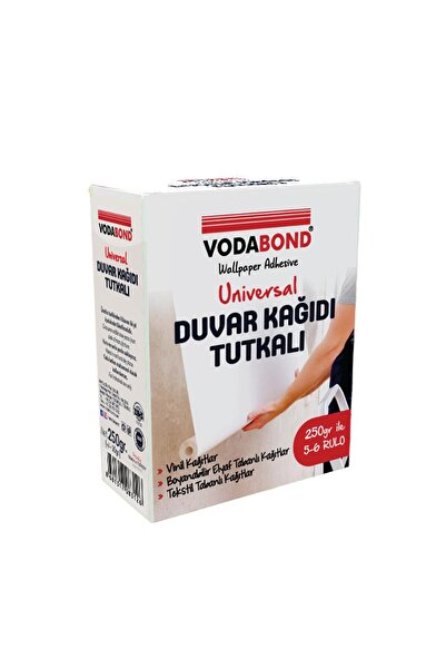 Vodabond Universal Tekstil-Vinil Duvar Kağıdı Tutkalı Şeffaf Toz - 250 gr.