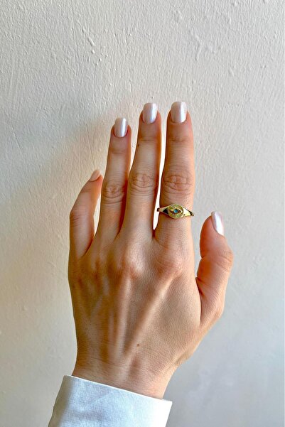 Bijou Luz خاتم قابل للتعديل مع رمز العين الزرقاء