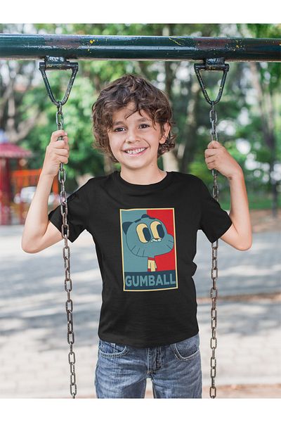 SEVBANO Tricou unisex pentru copii cu desene animate cu imprimeu Gumball (vârsta 1-12)
