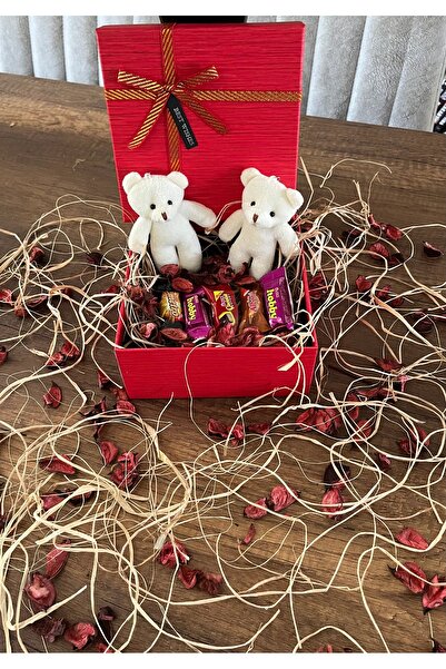 Genel Markalar GÜLÜMSEGEL Kare Kutuda Ayıcık ve Çikolata Hediye Kutusu Sevgil...