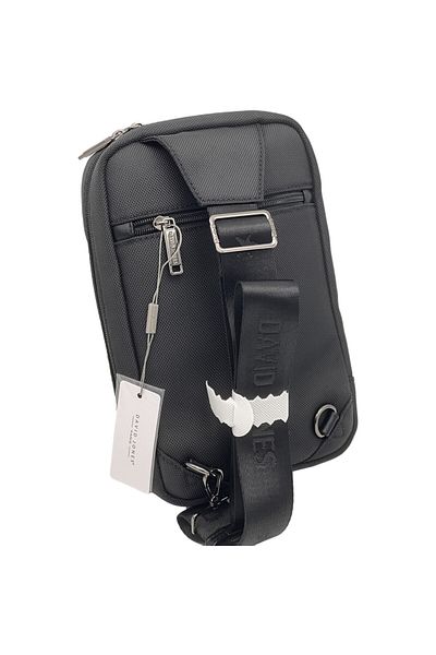 Micutz Men's shoulder bag, crossbody, DAVID JONES PARIS, Black, Textile, 17x27x7 cm