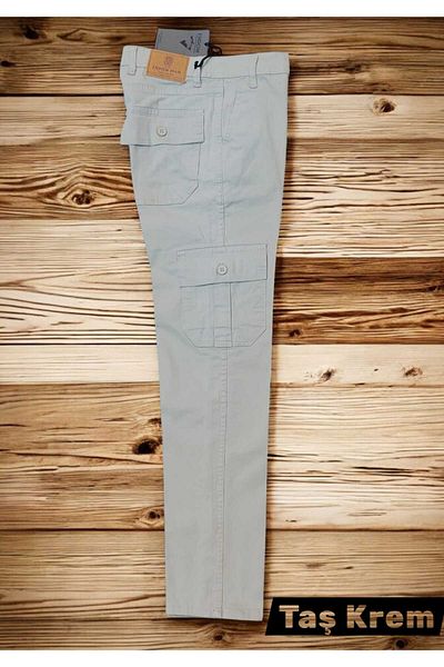Endow jeans Ανδρικό παντελόνι Cargo pocket, 100% βαμβακερό λικρέ γκαμπαρντίνα λινό ύφασμα κανονική εφαρμογή προϊόν υψηλής ποιότητας