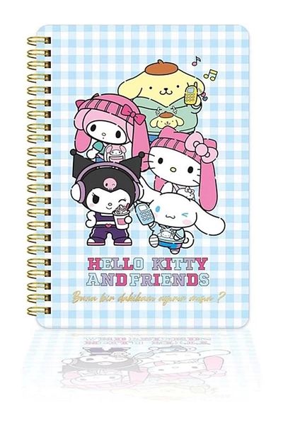 Mu Art Ahşap Спирален дневник Hello Kitty and Friends 14X20см - Можете ли да ми дадете 1 минута?