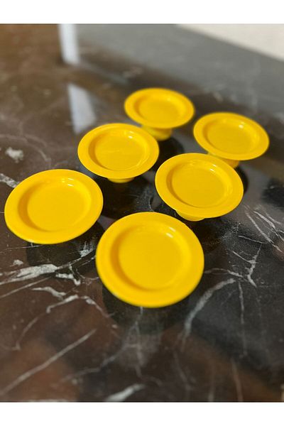 Elk Home Decorative Yellow Color 6-Piece Macaron Holder Turkish Delight Holder Coffee Serving Bowl