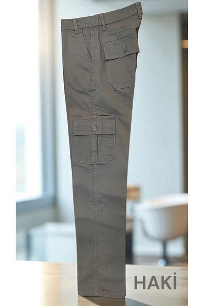 Endow jeans Cargo Pocket Men's Pants, 100% Cotton Lycra Gabardine Linen Fabric Regular Fit Top Quality Product
