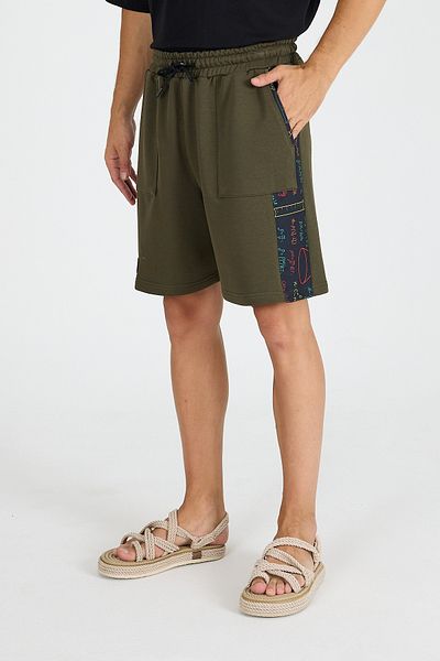 Hoodraze Men's Khaki Side Wide Garni Shorts