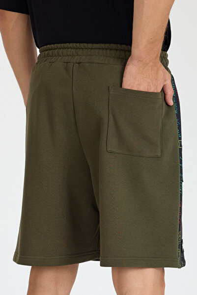 Hoodraze Men's Khaki Side Wide Garni Shorts