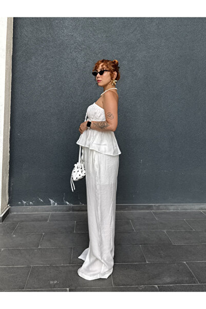 Bak'ap Преміум Dess Блуза без бретелей, широкі штани з підкладкою, 2-х частинний комплект