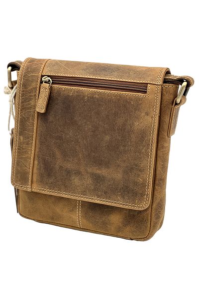 Micutz Men's Genuine Leather Bag, Adjustable Leather Shoulder Strap, Premium Brand, Brown