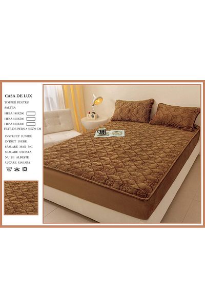 FIONNA.RO Velvet Topper Cover 180x200cm - Brown