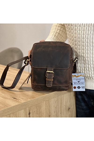 Micutz Geanta de Umar Barbati Tip borseta, Hunter Brand, Piele Naturala de Va...