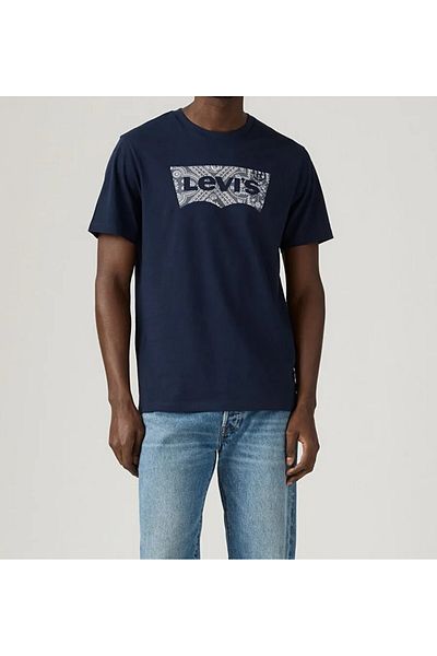 Levi's Men's Patterned Logo Printed Navy Blue T-Shirt - A2823-0317