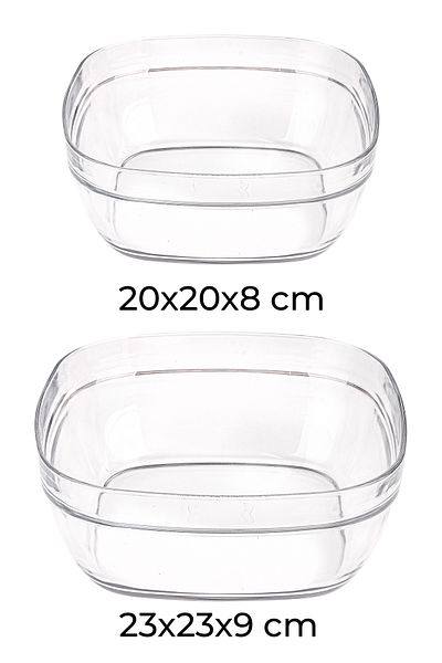 Snippy Elf - 2-Piece Glass Salad Fruit Bowl Presentation Bowl Baking Tray 20-23 cm Glass Bowl